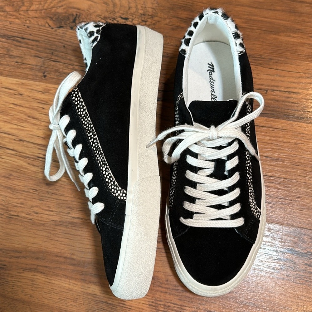 Madewell Sidewalk Low-Top Sneakers in Suede and
Spot Calf Hair